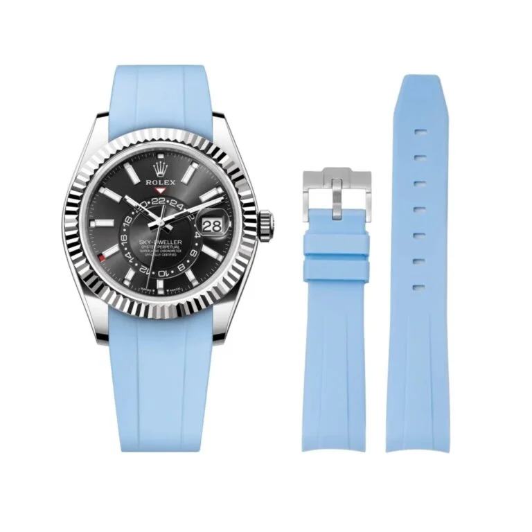 Rubber Strap - For Rolex Sky-Dweller - Baby Blue