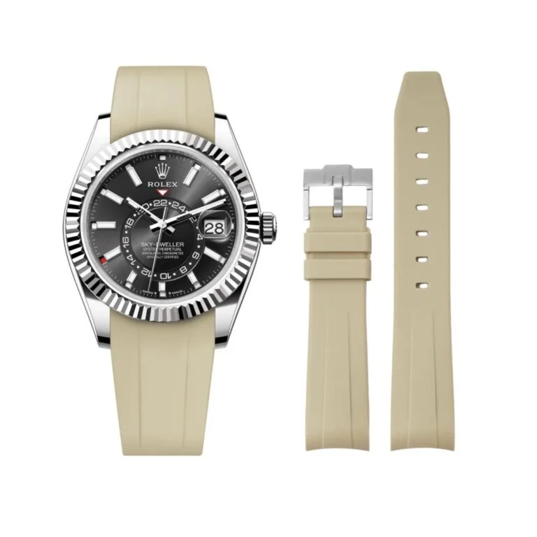 Rubber Strap - For Rolex Sky-Dweller - Beige