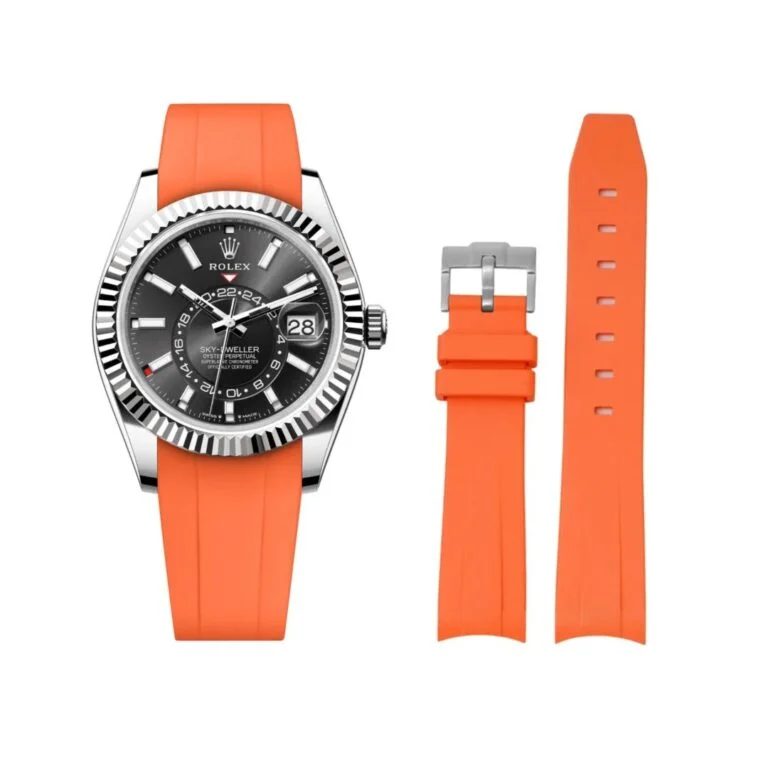 Rubber Strap - For Rolex Sky-Dweller - Orange