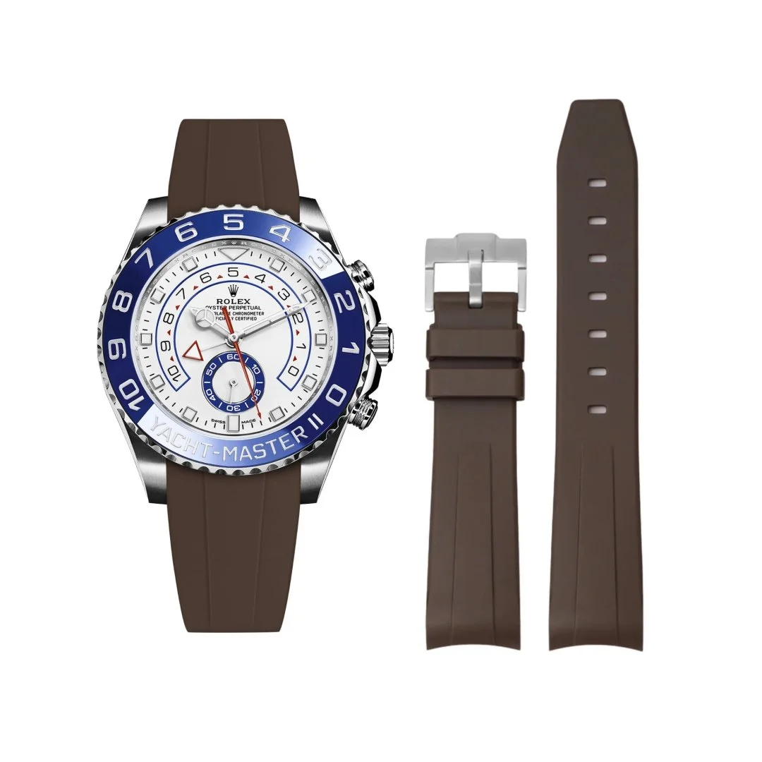 Rubber Strap - For Rolex Yacht-Master II 44mm - Brown
